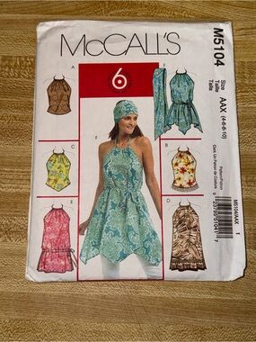 2006 McCALL'S Halter Tunic Pattern in Aqua Green sewing pattern
